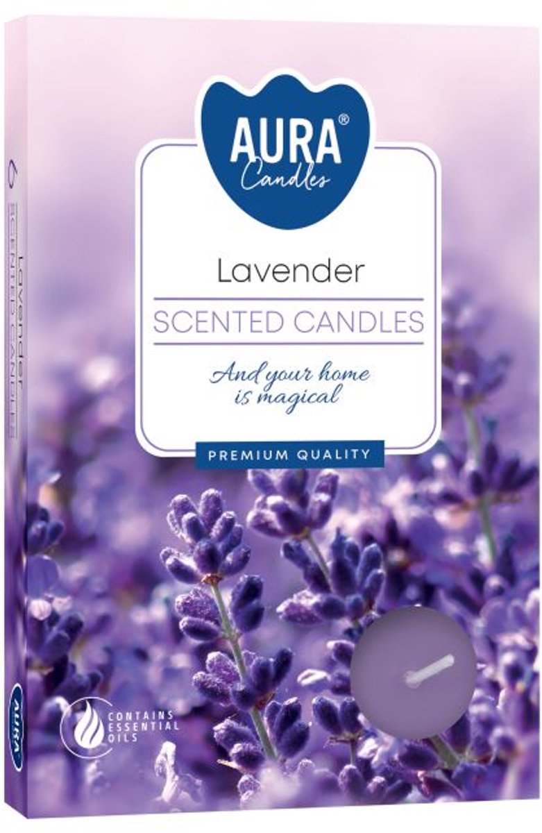Set van 6 geurtheelichten - Lavendel
