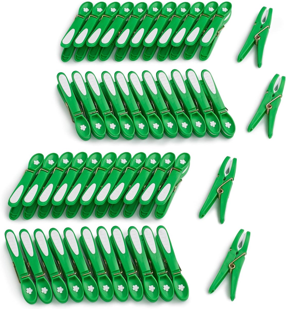 Duurzame Wasknijpers 48 Stuks - Klassiek Groen-Wit