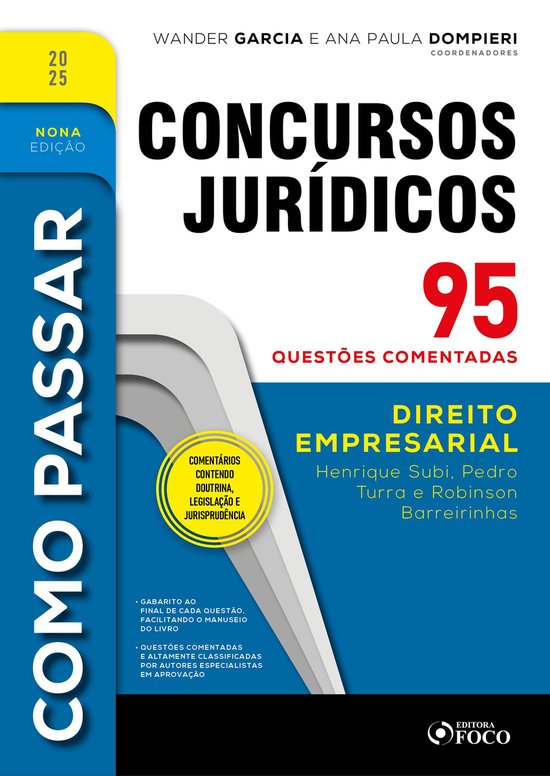 Como Passar em Concursos Jurídicos - 9ª Ed - 2025 - cover