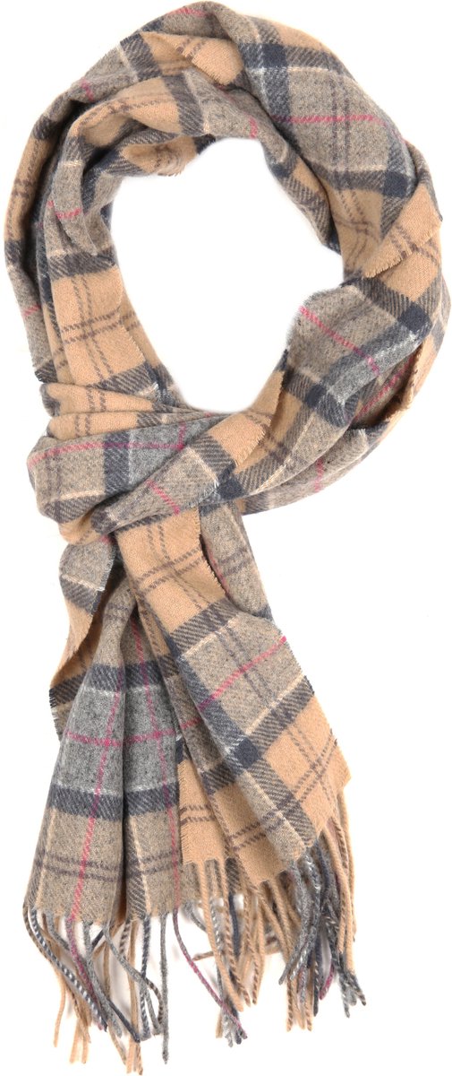 Barbour Sjaal Tartan Lamswol Beige - Maat - Heren