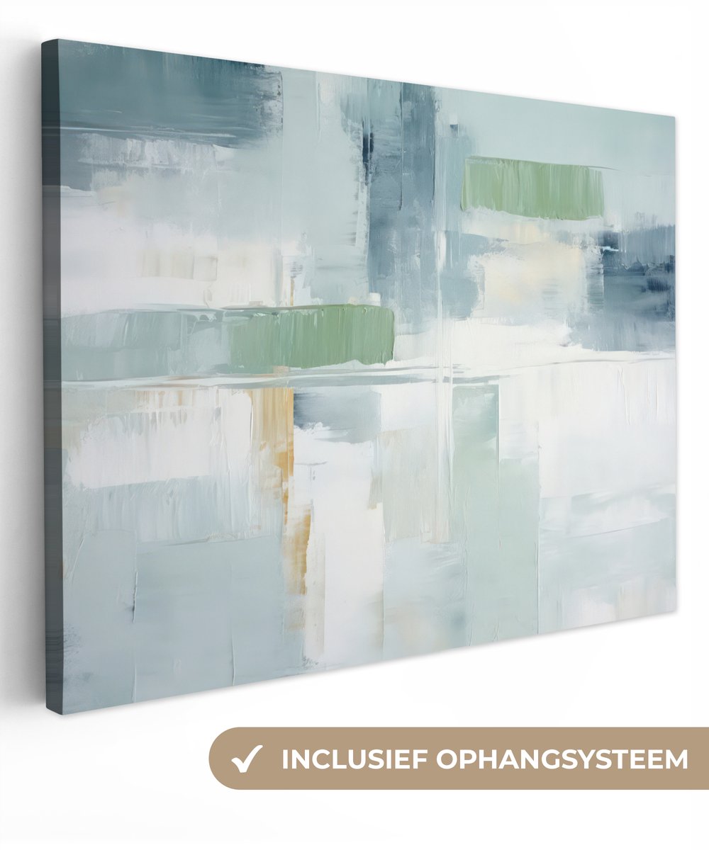 Canvas schilderij 160x120 cm - Wanddecoratie Verf - Moderne kunst - Abstract - Grijs - Muu