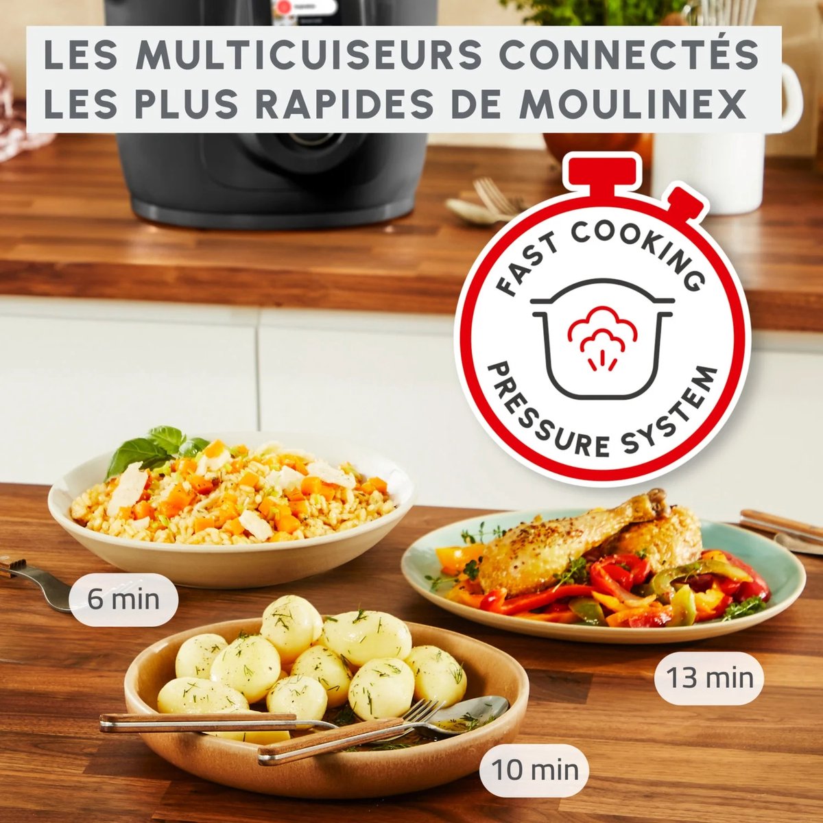 Afbeelding 2 van Moulinex Cookeo CE952810 9-en-1 Intelligente Hogedruk Multicooker - 9 programma's - 6L - Zwart