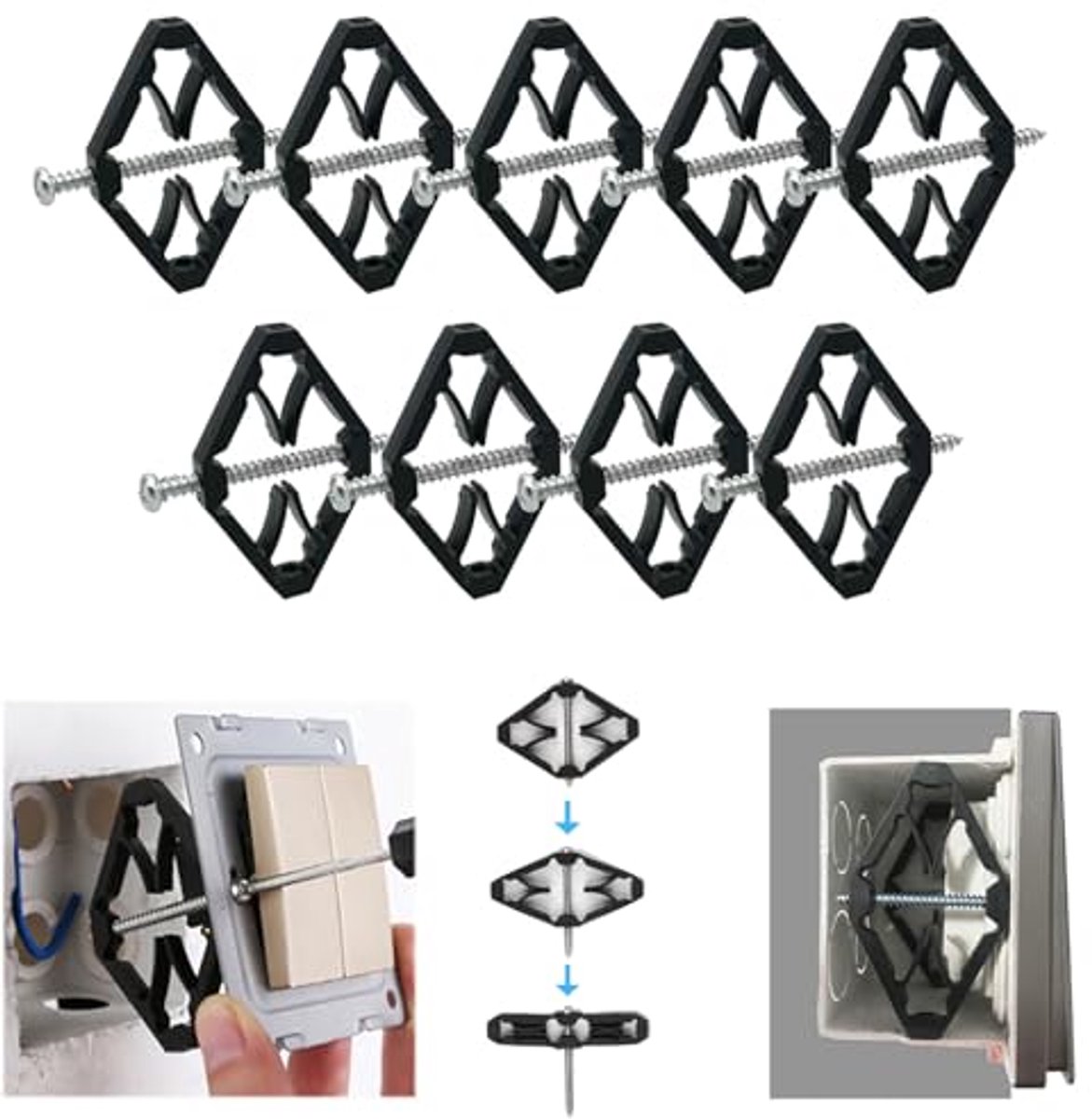 9 Piece Wall Mounted Control Cabinet Repair Tool 86 Type Switch Cassette Repair Support Rod Electricians Accessories Switch Cassette Repair