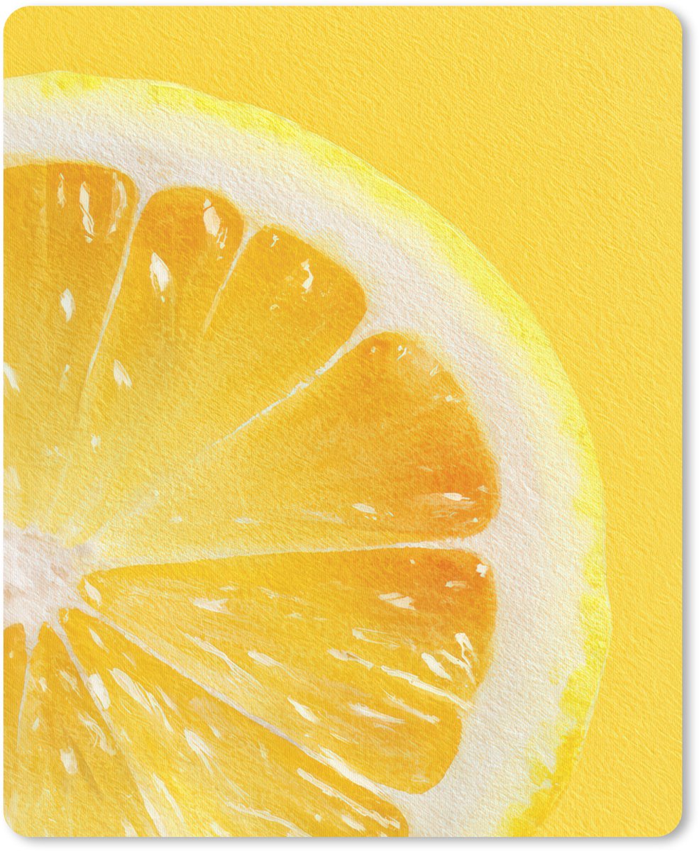 Muismat 19x23 cm - Mousepad Citroen - Geel - Zonnig - Muismatten