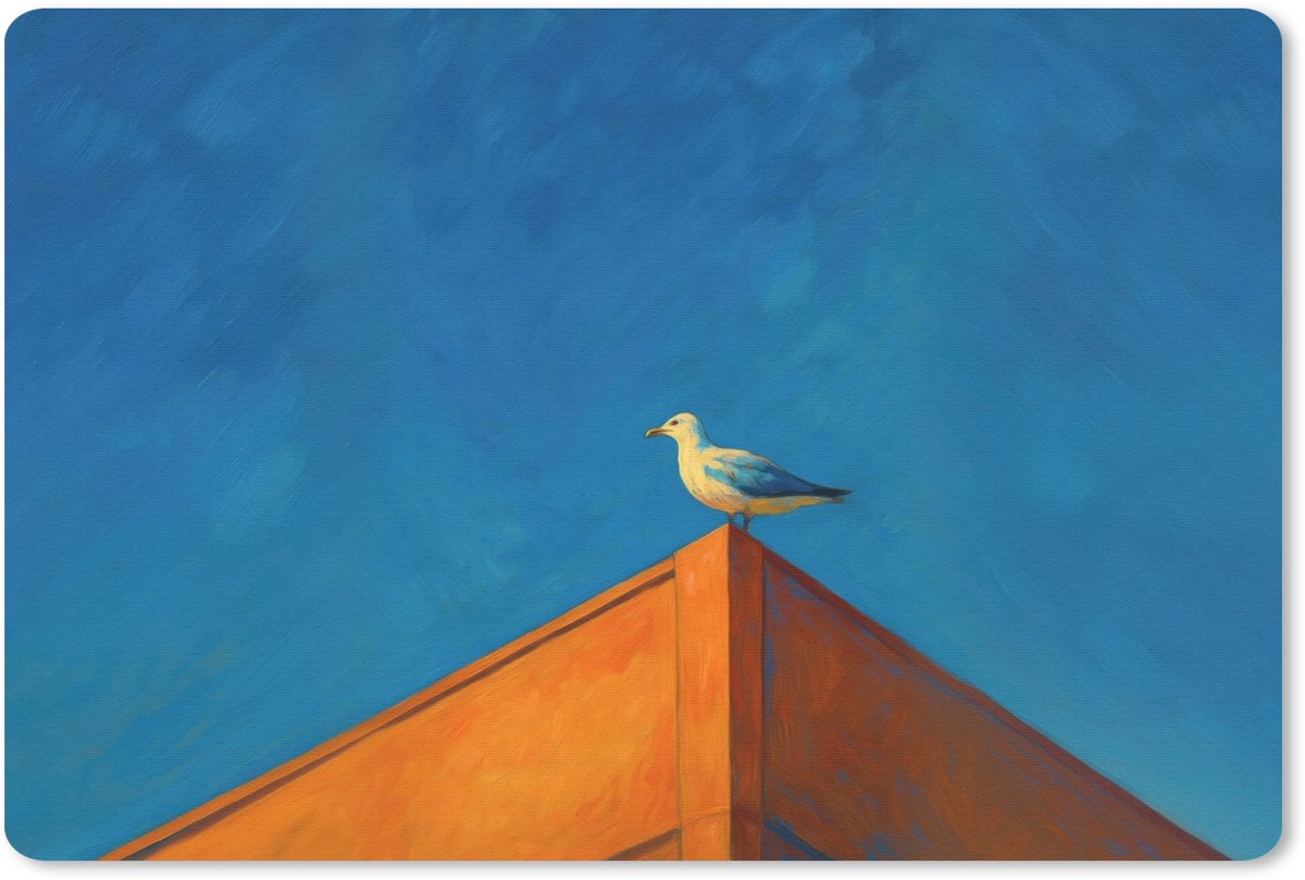 Muismat 27x18 cm - Mousepad Meeuw - Gebouw - Lucht - Geschilderd - Muismatten