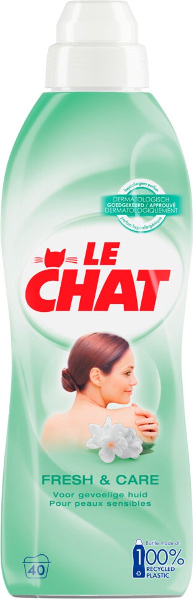 Le Chat Wasverzachter - Fresh & Care - 40 Wasbeurten - 12 x 880 ml - Voordeelverpakking