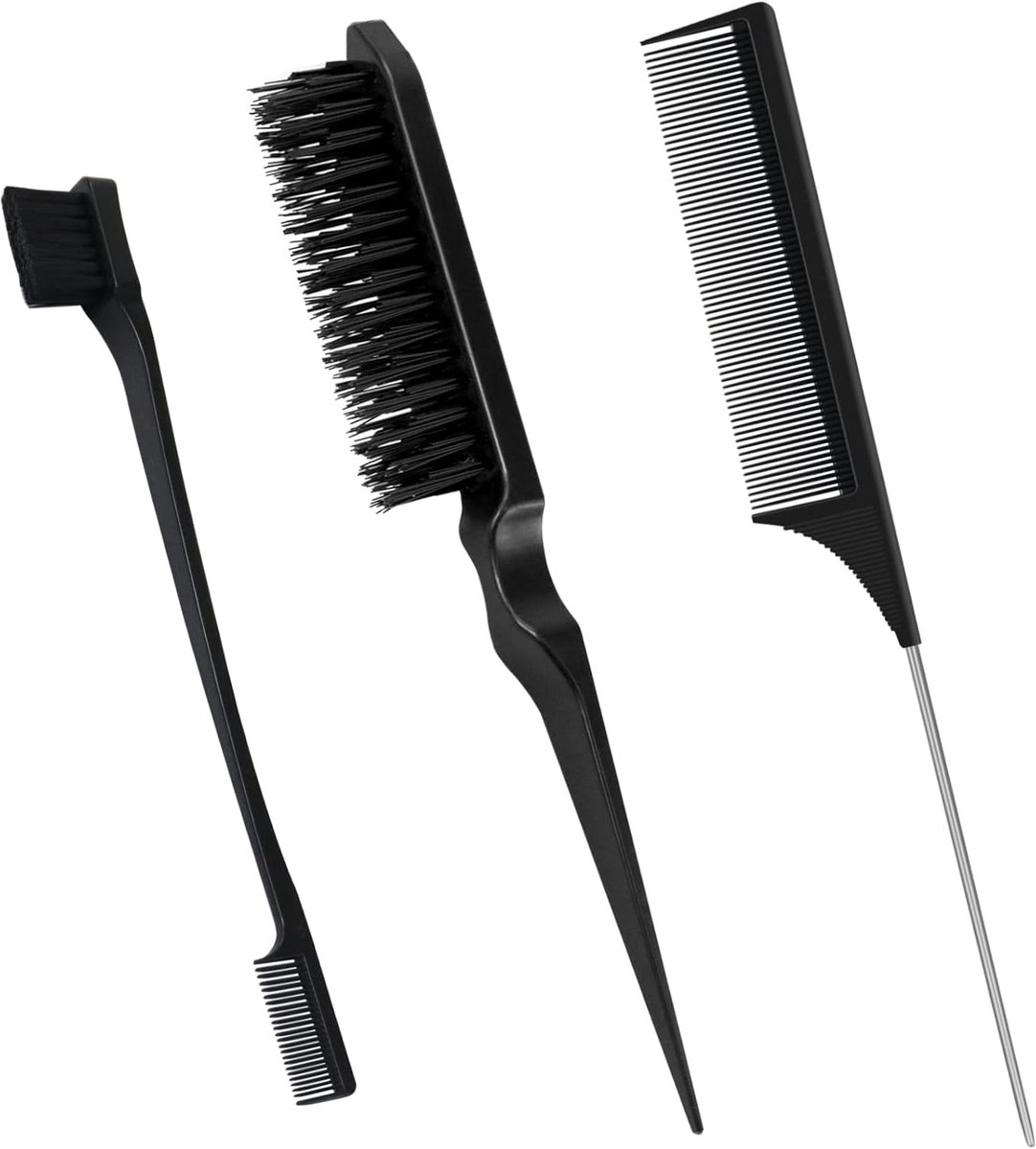 Professionele 3-delige borstelset voor haarstyling - Dubbelzijdige borstel, puntkam en verzorging