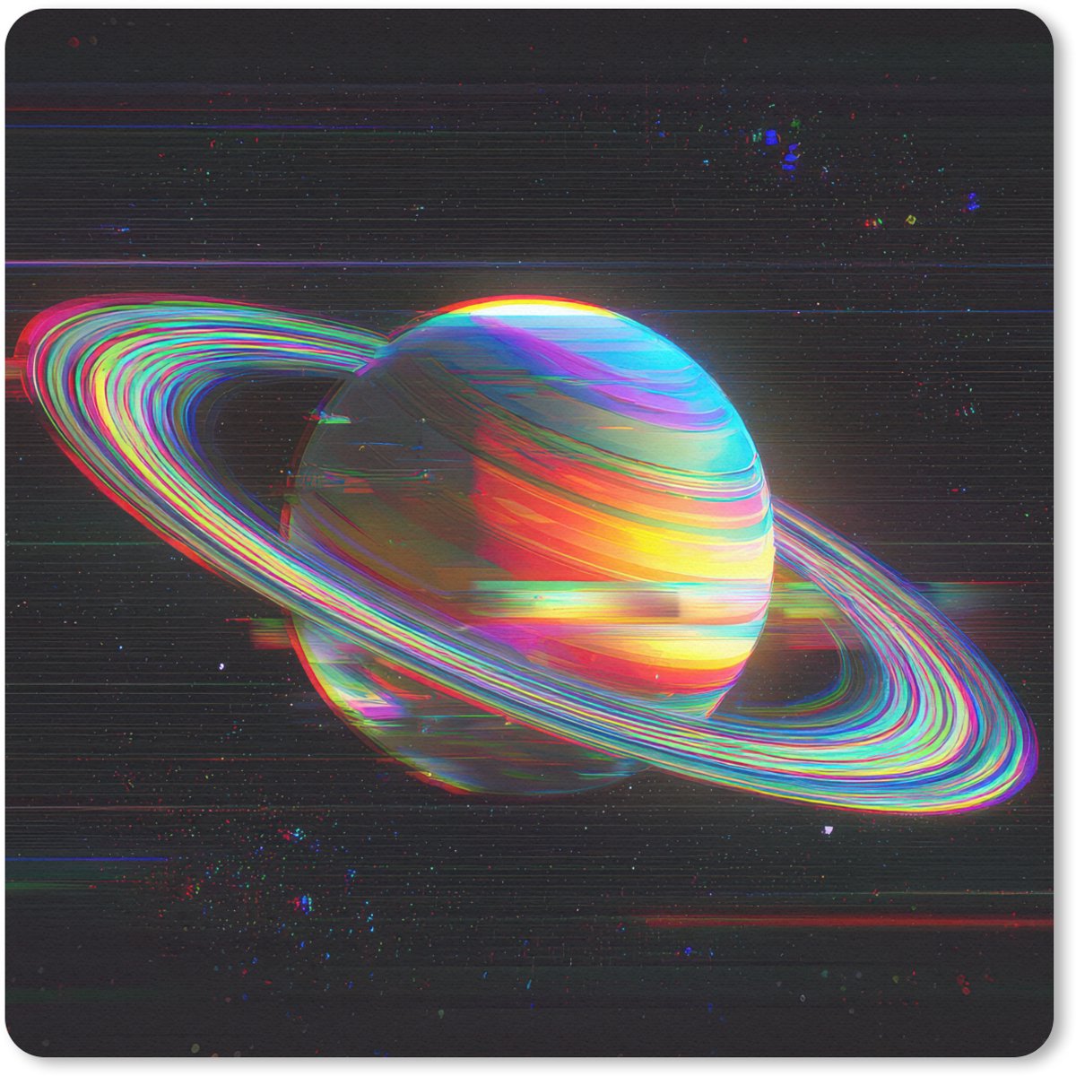 Muismat 30x30 cm - Mousepad Planeet - Cirkel - Kleurrijk - Muismatten
