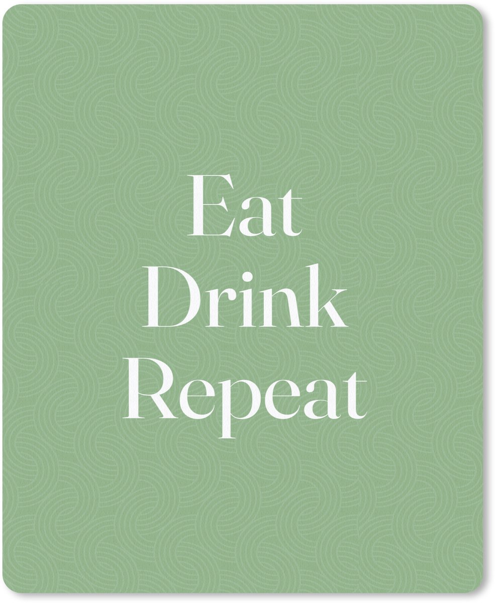 Muismat 19x23 cm - Mousepad Eten - Drinken - Tekst - Mintgroen - Muismatten