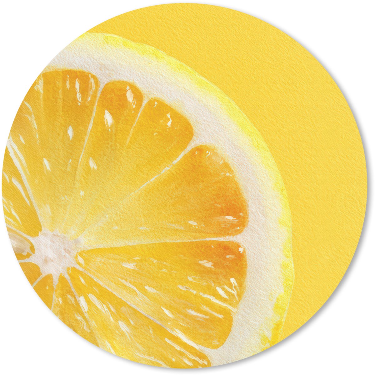 Muismat rond 30x30 cm - Mousepad Citroen - Geel - Zonnig - Ronde muismatten