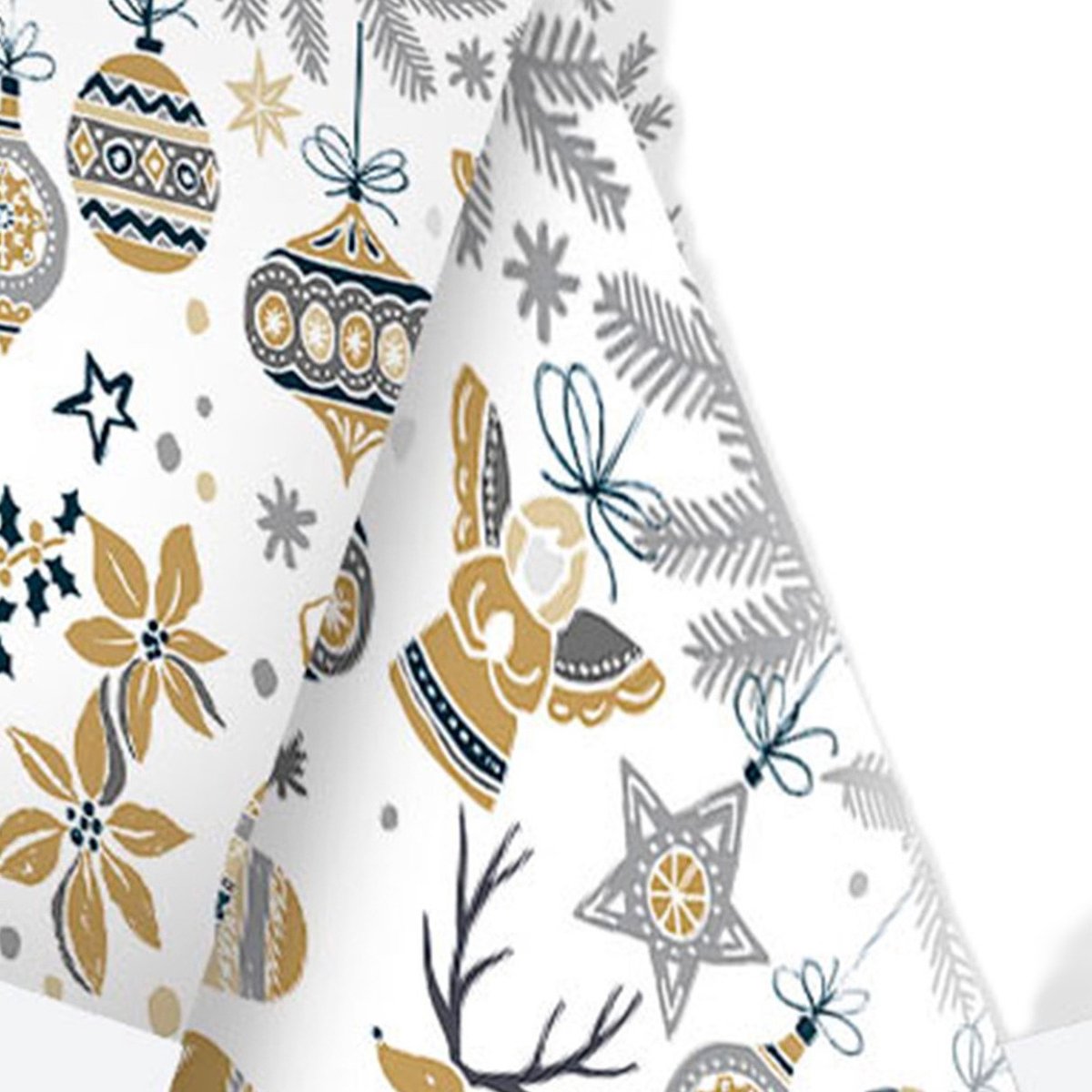 Daisy kerst Tafelkleed - 120 x 180 cm - papier - rendier kerst print - tafellaken - kerstversiering tafeldecoratie