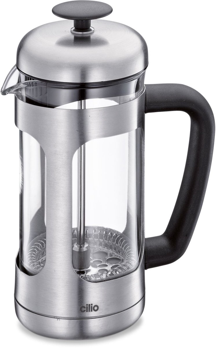 Cilio Maria - Cafetière / Koffiebereider 3-kops - Roestvrij staal - Borosilicaatglas