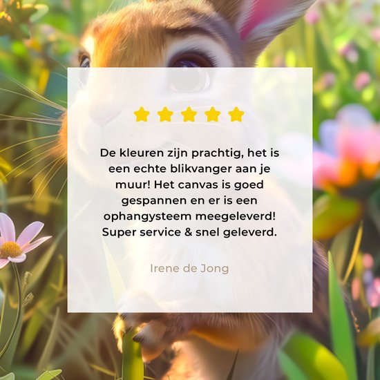 Peinture sur toile 80x120 cm - Décoration murale chambre d'enfant Lapin - Animaux - Nature - Décoration murale murale chambre bébé - Décoration chambre garçon et fille - Accessoires Bébé - Peintures