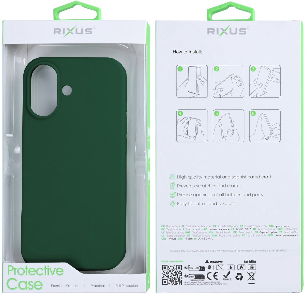 Rixus Soft TPU Phone Case For iPhone 17 Dark Green
