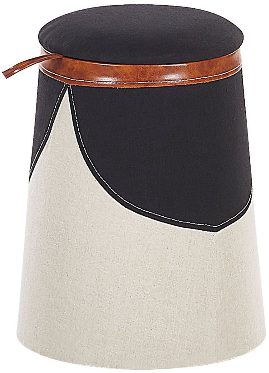 APACHE - Poef - Beige - 33 cm - Kunstlinnen