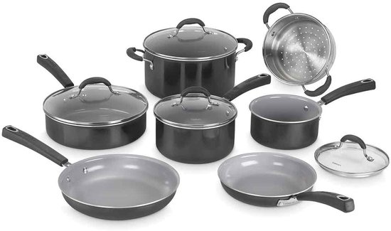 Cuisinart - Advantage® Ceramica XT Pannenset - 11-Delig - Keramische Anti-aanbaklaag - RVS Handgrepen - Vaatwasserbestendig