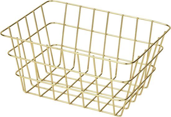 Panier de rangement Trendy doré pour salle de bain et salon