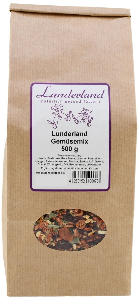 Lunderland Groenten - gedroogde Groentenmix voor honden - 500 gram