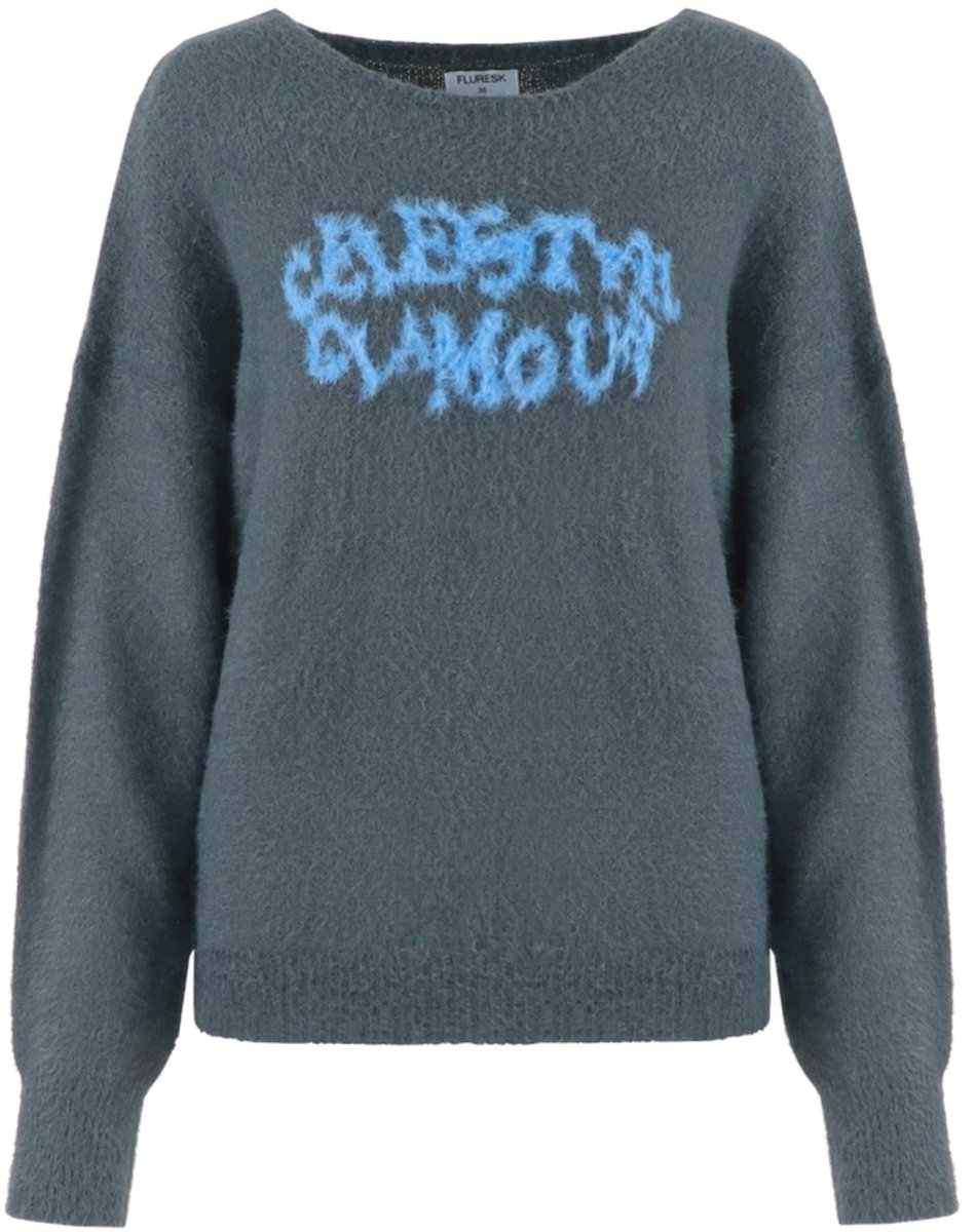 Fluresk Trui Carys Knit Sweater 25wlf04 414 Shadow Grey Dames Maat - W34