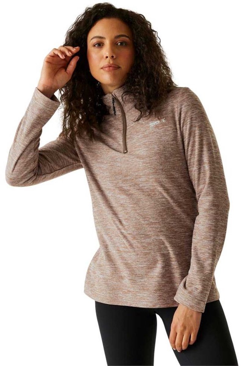 Dames Sweethart Marl Half Zip Fleece Mocha