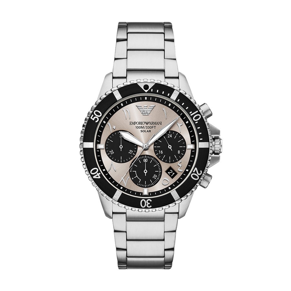 Emporio Armani WORLD EXPLORER Heren Horloge 43 mm - Zilverkleurig
