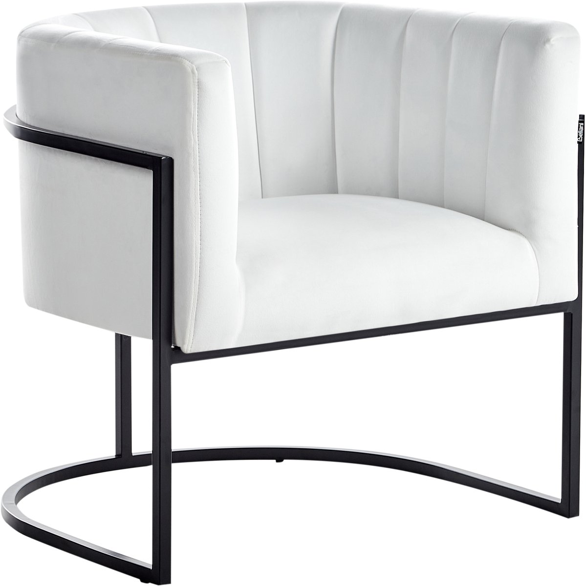 LARVIK II - Fauteuil - Wit - Fluweel