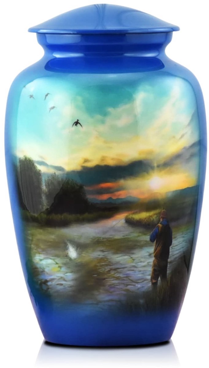 Akerz urn visser - 3.5 Liter - Crematie Urn - Voor Huisdieren of Menselijk As - Crematie As - Urn - Begrafenis