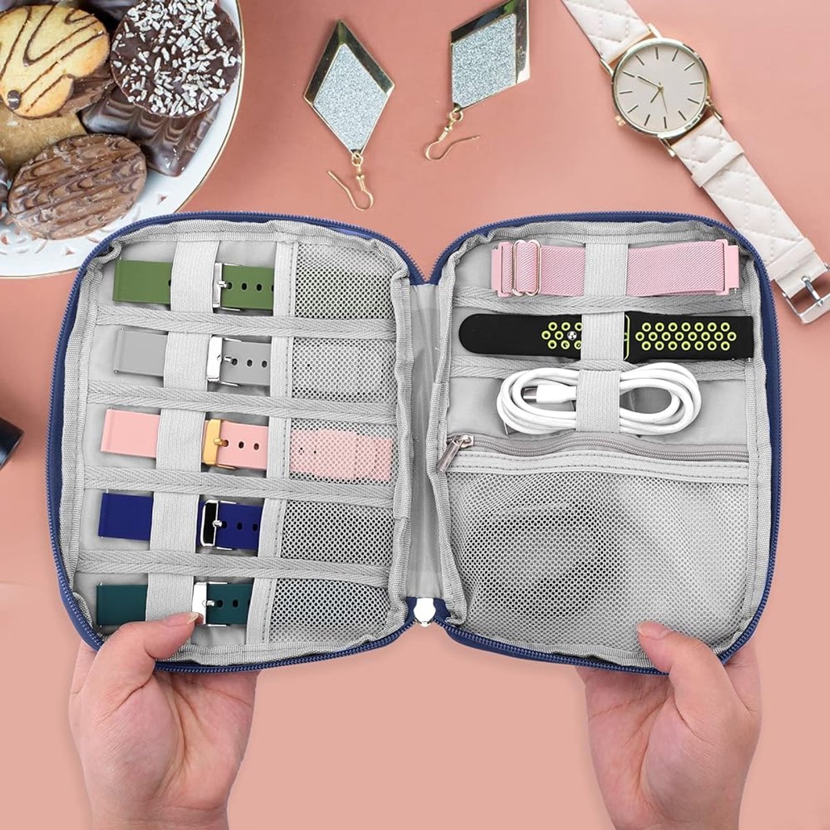 Horlogeband-organizertas - Waterdicht - Blauw