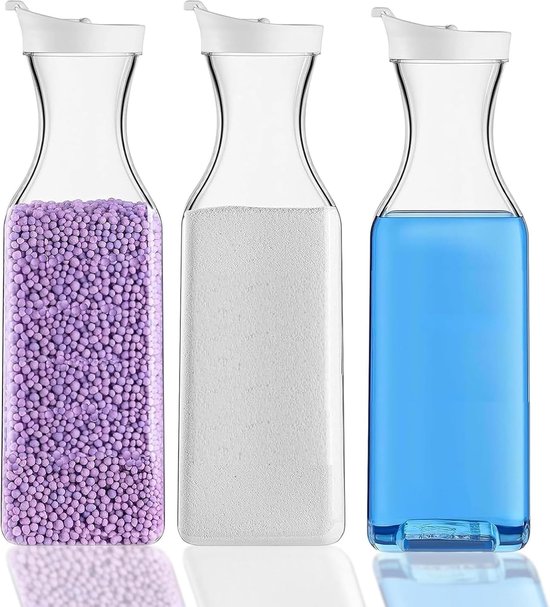 Wasmiddelbox voor wasverzachter, 2000 ml, luchtdichte wasmiddeldispenser met maatbeker, waspoederdispenser, vloeibaar wasmiddelreservoir voor poeder, waspoeder, opbergdoos, doseerder