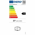 Energielabel van Iiyama met schaal A-G en energieklasse E. Toont 27 kWh/1000h.