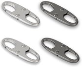 Kleine karabijnhaak - Dubbele ritssluiting - 4 stuks hoogwaardige zinklegering ritssluitingsclip diefstalbeveiliging voor bagage, kleding, rugzakken, laarzen, handtassen, reizen en buitensporten