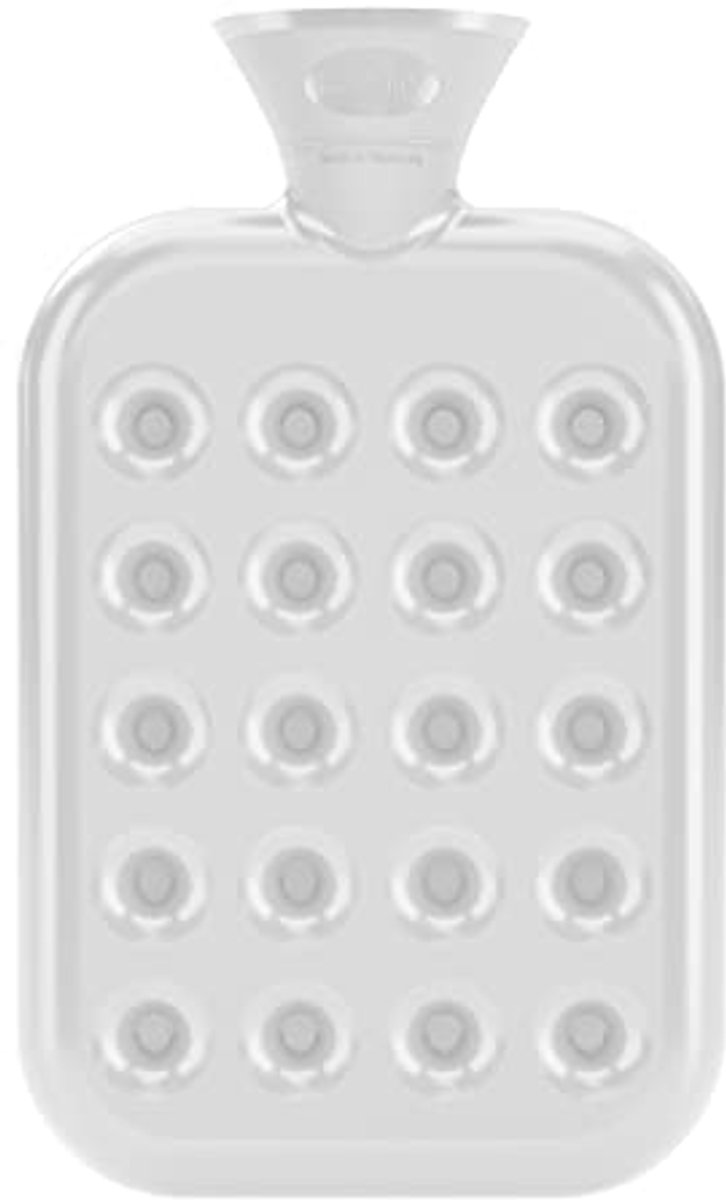 Warmwaterkruik met honingraatkussen, 1,2 liter, transparant wit