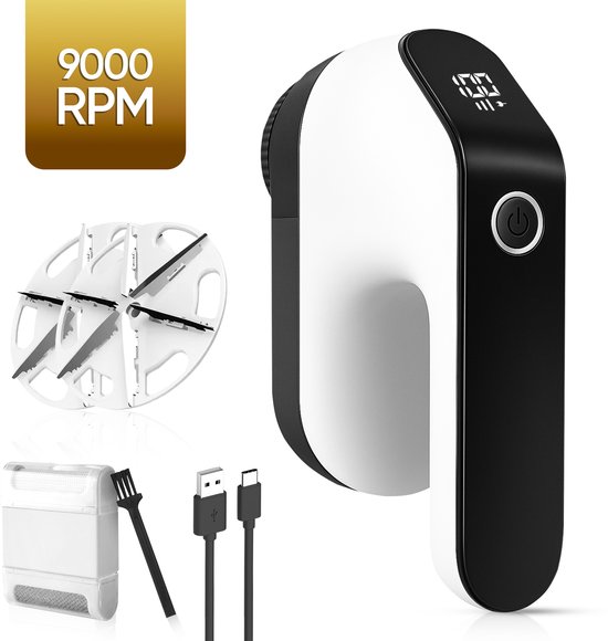 MostEssential Premium Elektrische Pluizenverwijderaar FL777 – Pluizentondeuse - USB-C Snellaadfunctie - Draadloos - 2000 mAh Batterij - PRO Edition