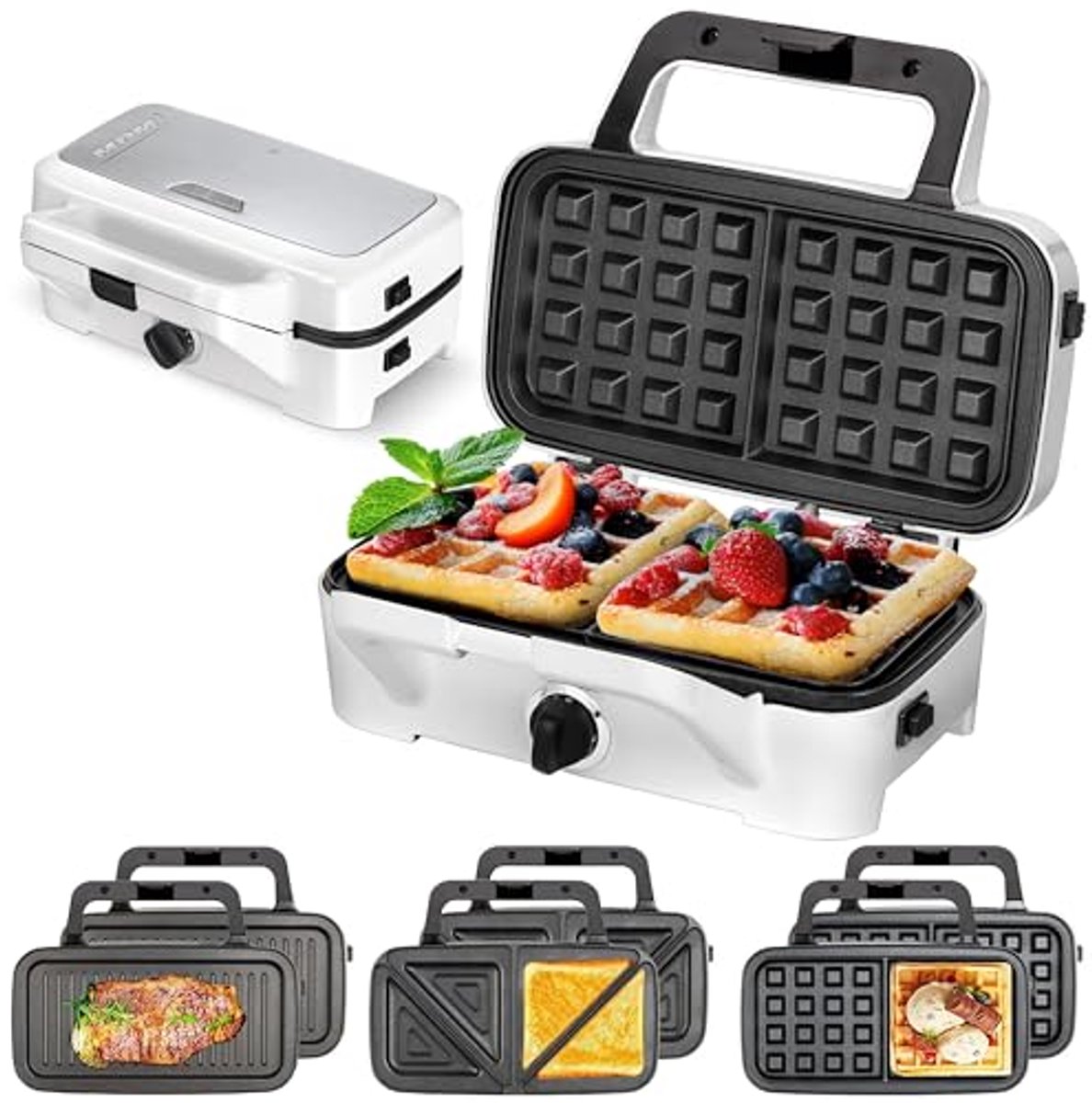 3-in-1 Sandwichmaker en Wafelijzer met Grillfunctie - 1200 W
