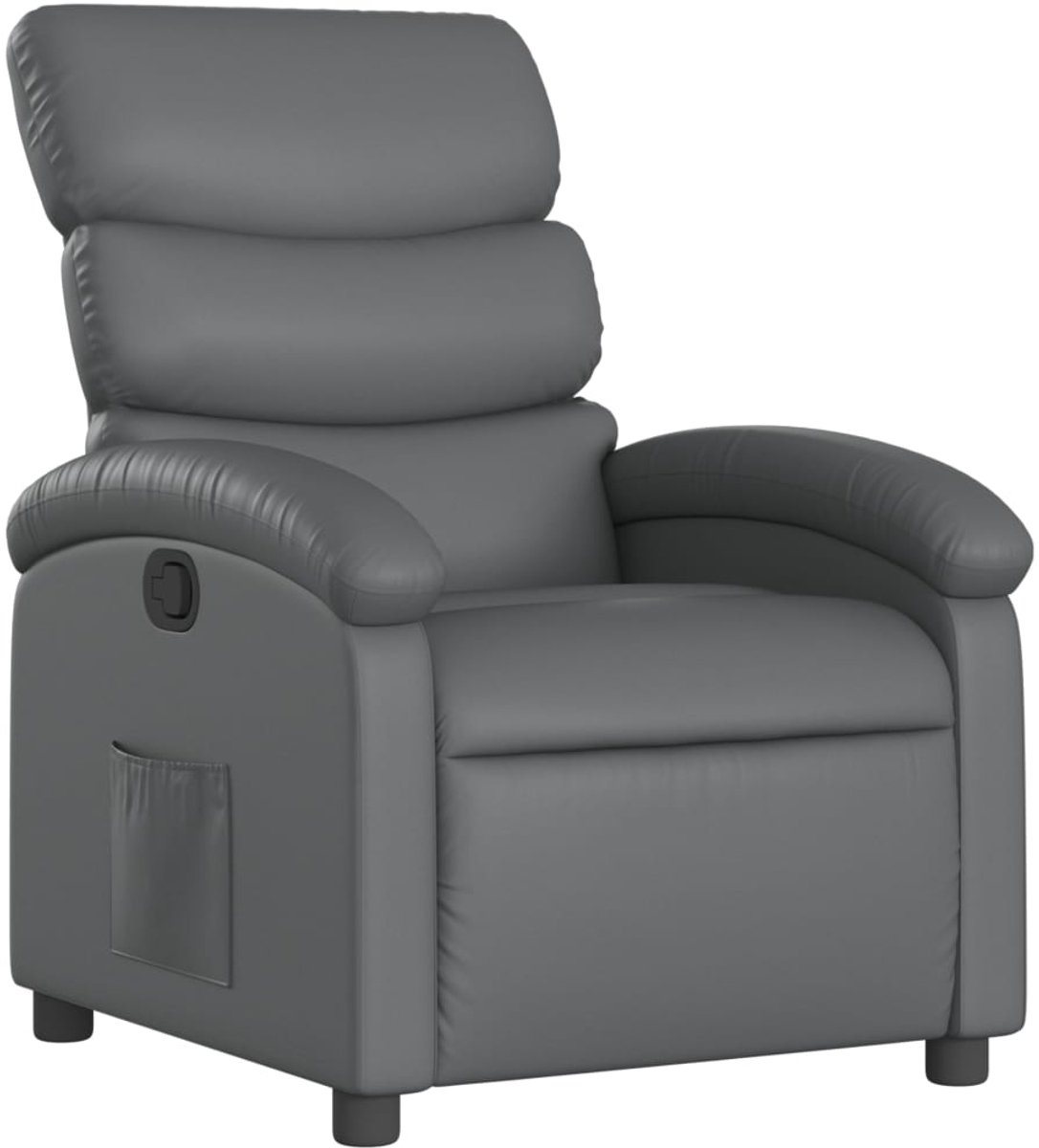 vidaXL - Relaxfauteuil - grijs - kunstleer