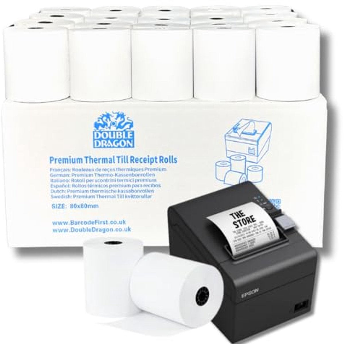BPA-vrij thermisch papier 80mm x 80mm voor POS-bonprinters - milieuvriendelijk en vlekbestendig (Verpakking van 5)