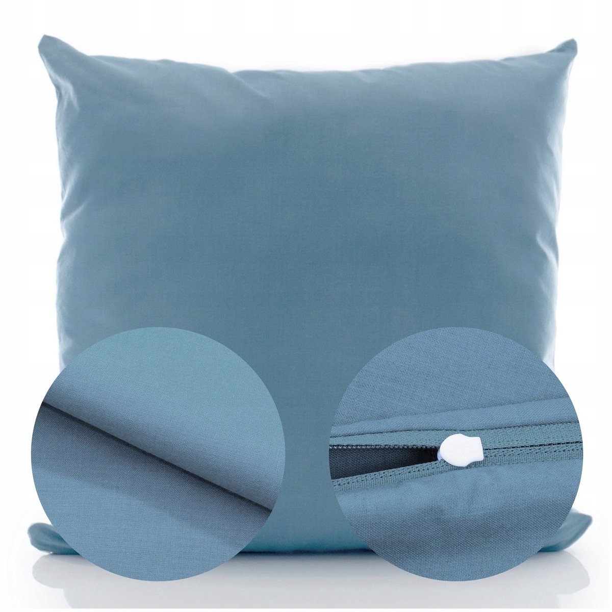 Katoenen Kussensloop 50x50cm Effen Ola Donker Turquoise