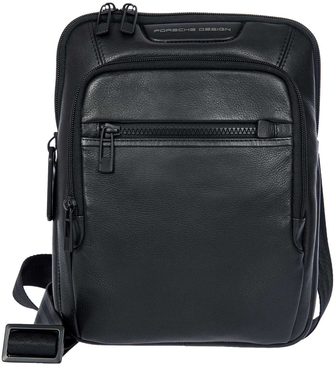 PORSCHE DESIGN Leren schoudertas Roadster Evo Shoulder Bag Black zwart