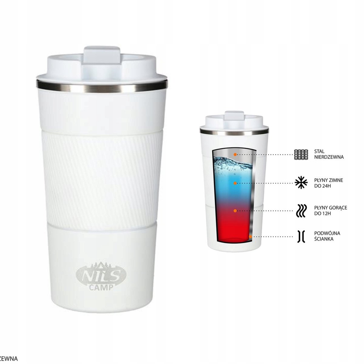 Nils Thermosbeker Wit 510ml - Houdt Drankjes Warm/Koud