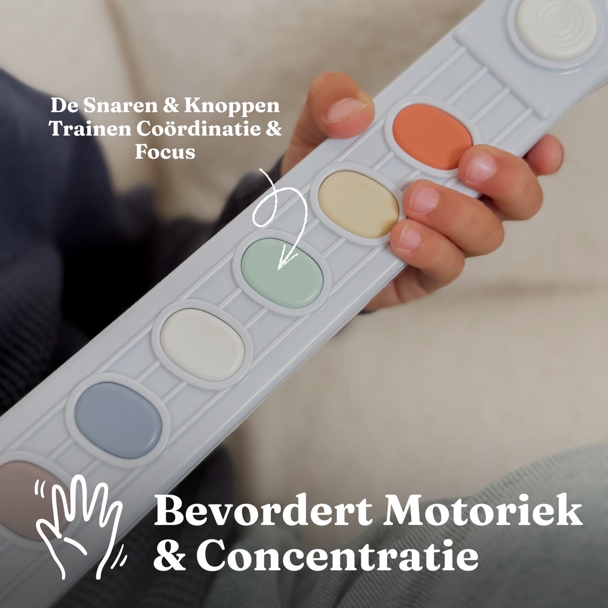 Elektrische Houten Speelgoedgitaar Kinderen - Muziek Speelgoed met Geluid, 3 Geluidsstanden & Volumeknop - Montessori Educatief Muziekinstrument vanaf 3 Jaar - Inclusief Draagriem - Ideaal Cadeau voor Peuters & Kleuters - Baby Doo — afbeelding 8