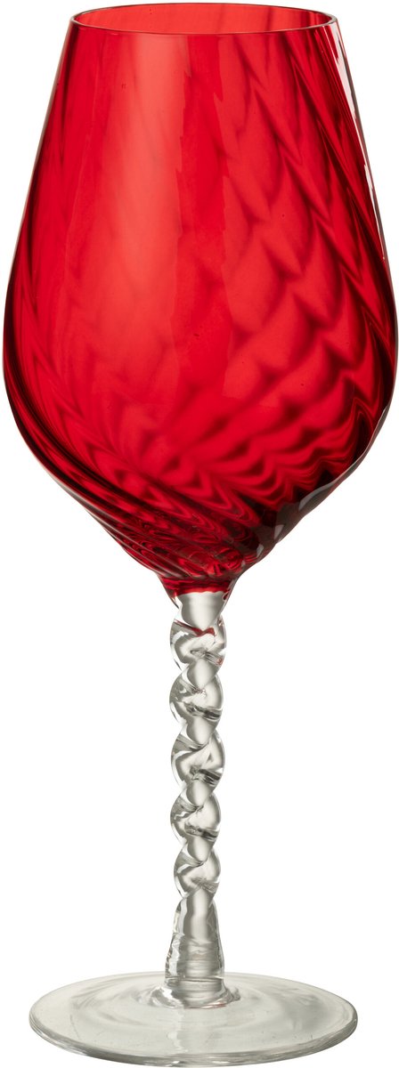 J-Line wijnglas Gestreept - glas - rood