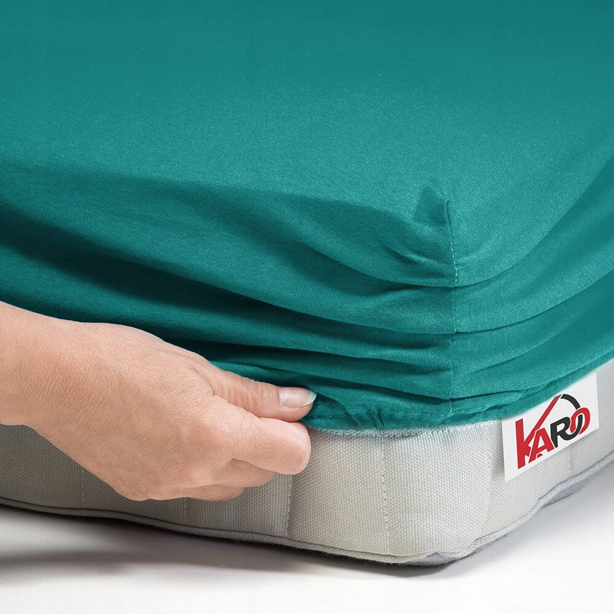 Jersey hoeslaken met elastiek 140x200 cm turquoise KARO