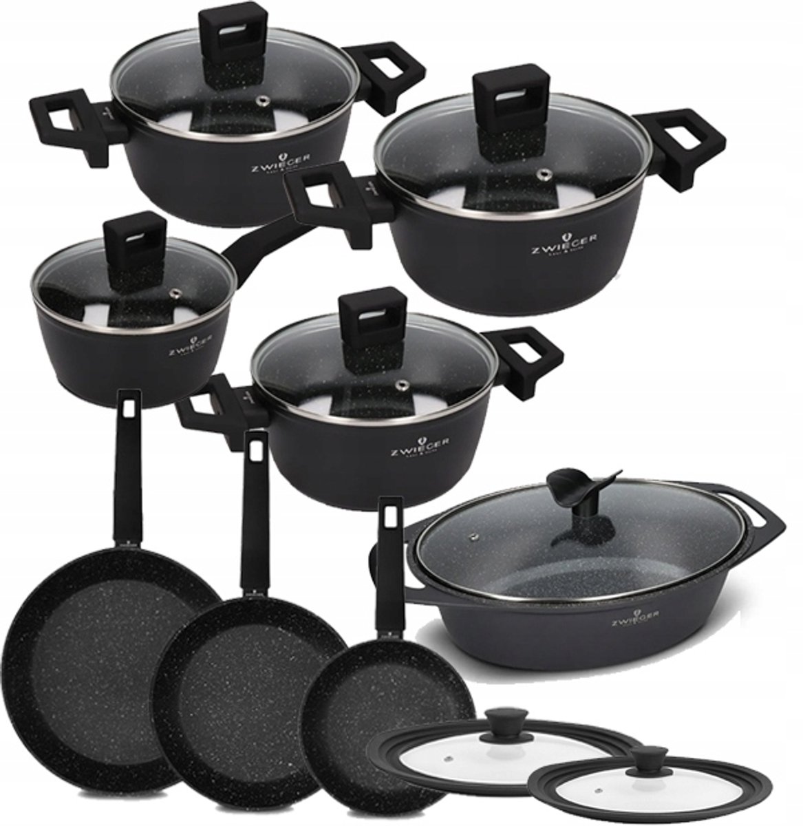 Zwieger Forte Pannenset 15-delig met Braadpan & Koekenpannen