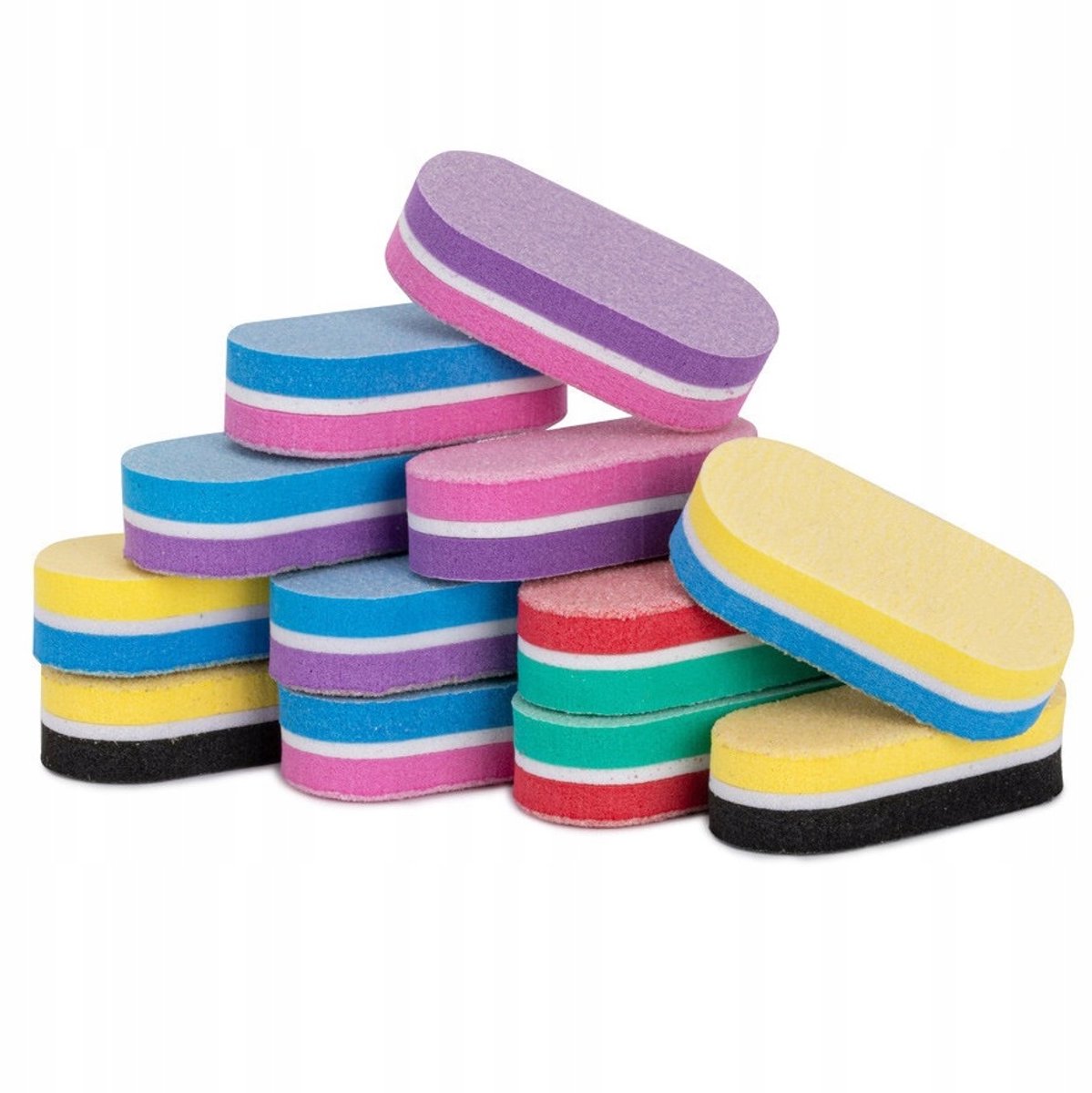 10x Mini Polijstblokjes Dubbelzijdig 100/180 Mix Kleuren