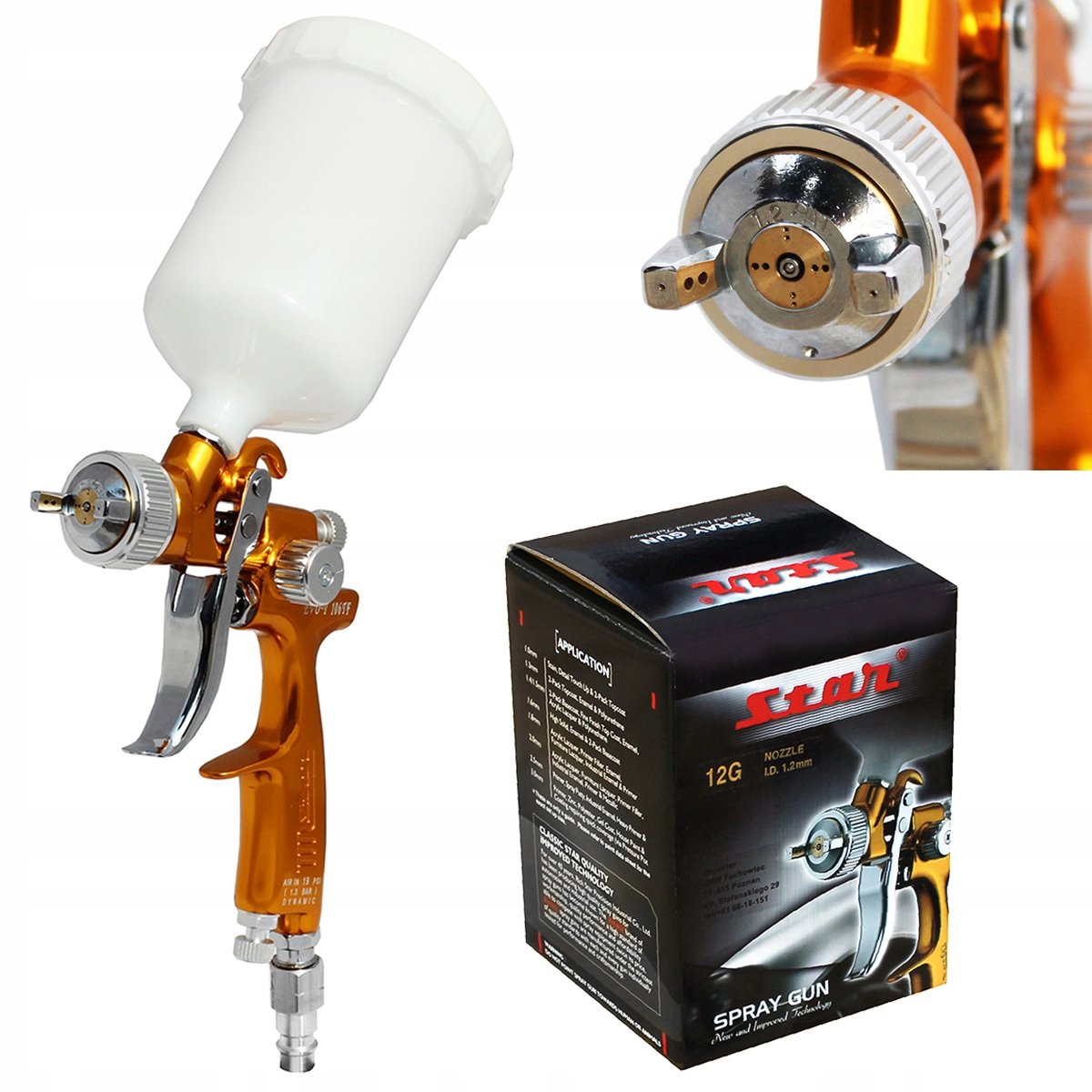 STAR EVO-T 106TF SLV Spuitpistool 1,2 mm tank 250 ml LVLP