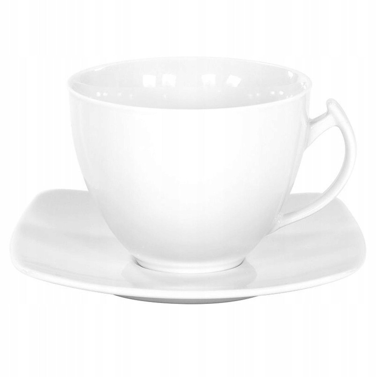 Porseleinen Kop en Schotel Set 250ml Wit Akcent 12 Stuks