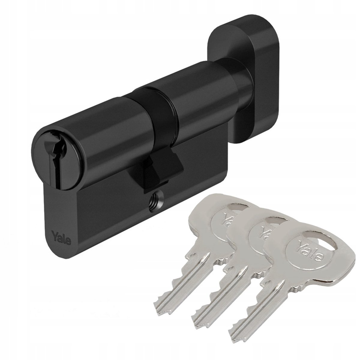 Yale Y500 Zwarte Cilinder met Knop 50/55mm - Standaard Beveiliging