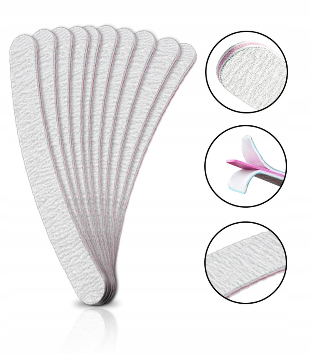 Nail File Bananen Vorm Zebra 80/100 Grit - 10 Stuks