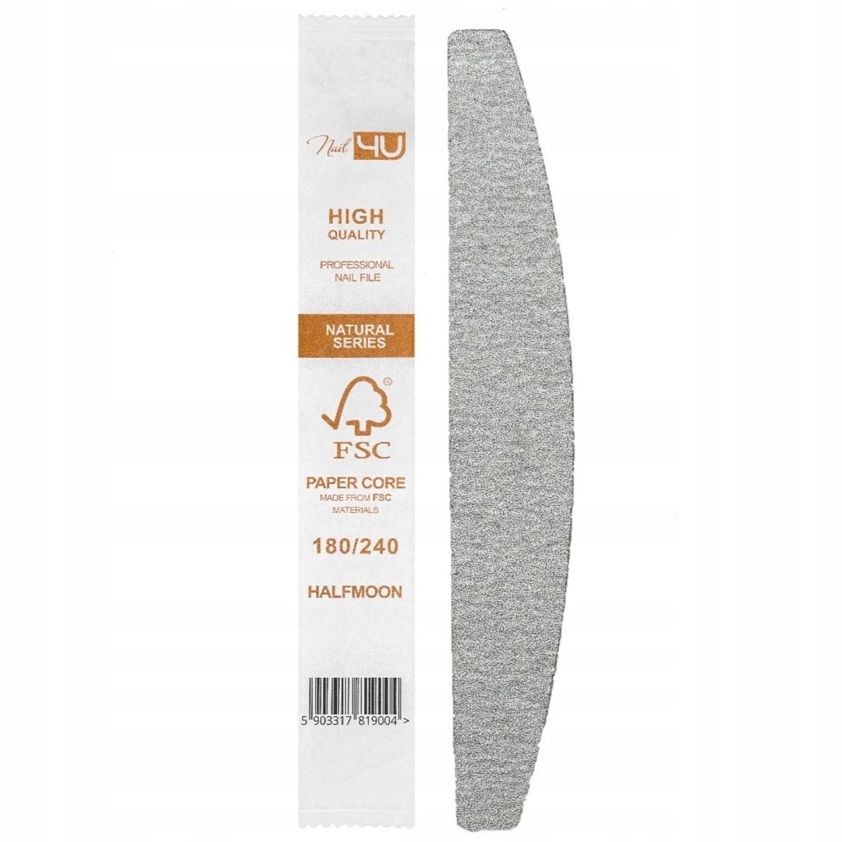NAIL4U Nagelvijl Halve Maan 180/240 Naturel Papier