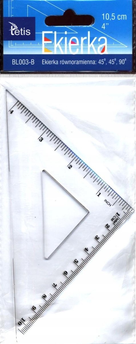 Transparante gelijkbenige tekenhaak 10,5 cm - Duurzaam en nauwkeurig